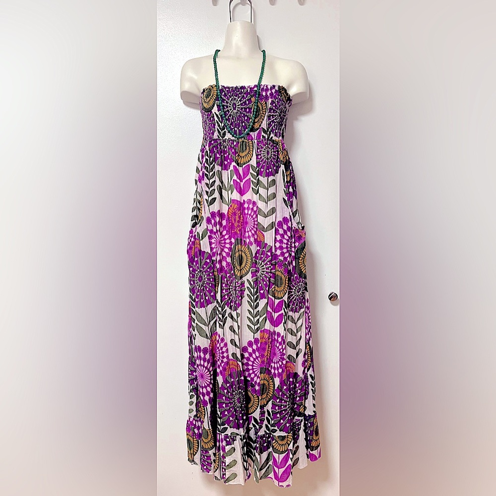 Boho Strapless Maxi Dress